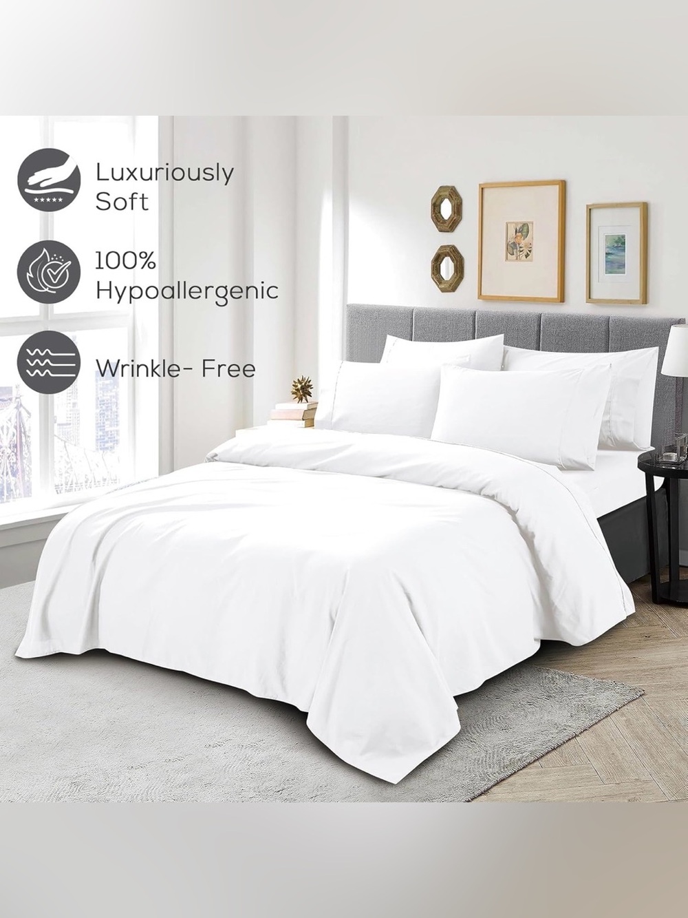 6 Piece Queen Bed Sheets Set – Ultratemp Cooling Technology, Oeko-TEX Certified - Picture 6 of 10